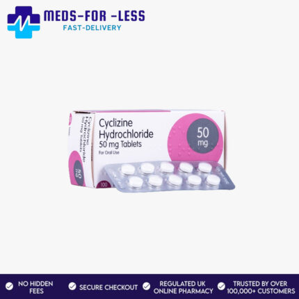 Cyclizine tablets for nausea relief, available with fast UK delivery