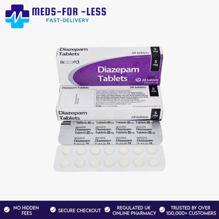 Diazepam 10mg Accord tablets used for anxiety and muscle spasms.
